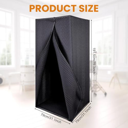 6.28 FT Portable Vocal Booth, Foldable Sound Isolation Recording Booth | Black Home Studio Booth with Carry Bag for Voiceovers, Podcasts, Music, Singing and Gaming
