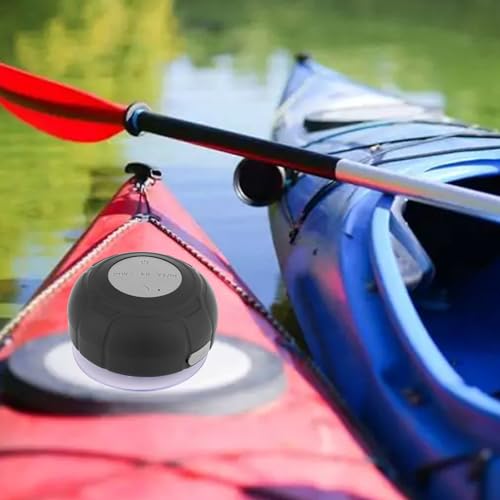 Bluetooth Shower Speaker Waterproof Wireless Mini Small Cute Portable Water Resistant Bathroom Speaker Suction Cup, Handsfree Speakerphone with Built-in Mic,4hrs of Playtime - Black - color: Black