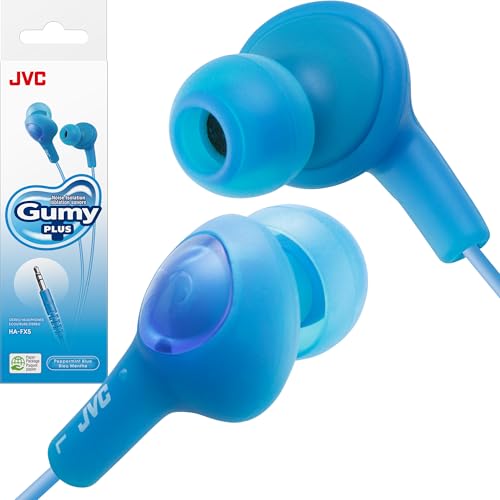 JVC HAFX5A Gumy Plus Inner Ear Headphones (Blue) - color: Peppermint Blue, size: One Size