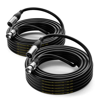 EBXYA XLR Cable 35ft 2 Packs Microphone Cable with 3-Pin XLR Male to Female | Balanced, Professional Shielded, for Mic, Mixer, Speaker Systems, Radio Station and Podcast, Black - color: Black, size: 35 Feet-2 Pack