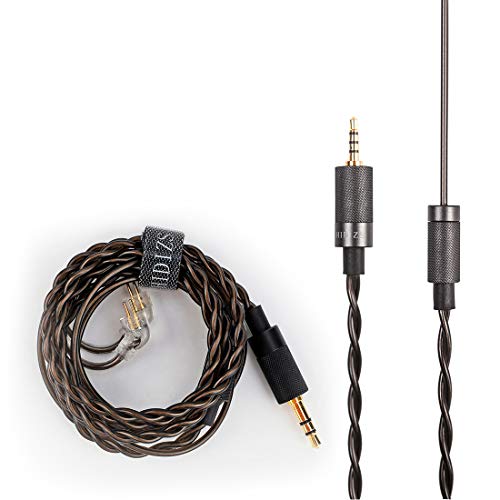 HIDIZS BL2.5 Detachable Balanced Earphone Cable, 2.5mm Plug Replacement Headphone Audio Cord Headphone Upgraded Cable-2 Pin 0.78mm IEM Cord for MS4 MS2 MS1 KZ ES4 ZSR ZST ZSR ED16 ZS10 TFZ TRN (2.5mm) - size: 2.5MM
