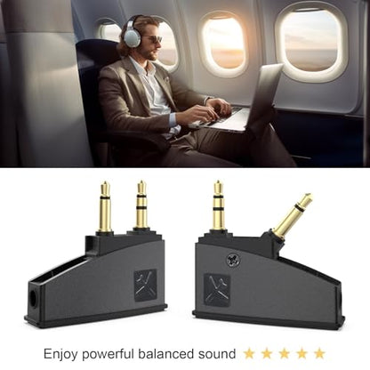 QC45 Airplane Headphone Adapter Compatible with Bose 700 QuietComfort 2 QC3 QC15 QC20 QC25 QC35 QC35ii NC700 SoundLink SoundLinkII AE2 AE2i AE2W Headphones, 3.5mm Gold-Plated Tip (2 Pack)