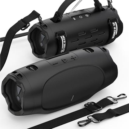SIKAI CASE Silicone Case Compatible with JBL Charge 6, Portable Speaker Mount with Adjustable Strap & Detachable Shoulder Strap for Bike, Motorcycle, Golf Cart, Boat Railing, Case Only - color: Black