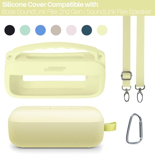 Lebakort Silicone Cover Compatible with Bose New SoundLink Flex 2nd Gen/Bose SoundLink Flex Portable Speaker (Citrus Yellow Cover) - color: Citrus Yellow Cover