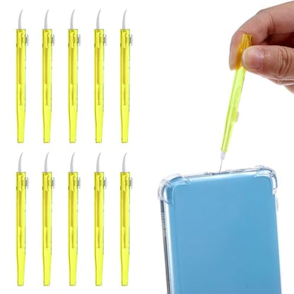10 Pcs Phone Charge Port Cleaning Tool Kit Anti-Clogging Mini Brushes Cleaner Charging Port Cleaner Dual Side Multifunction Tools for Phone Camera Lens Speaker and Receiver - color: Yellow