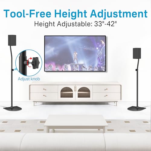Speaker Stands Pair for Samsung HW-Q990F/Q990H/Q990C/Q990D Rear Speaker Stand with Wall Mount - Height Adjustable Speaker Floor Stands for Q Series Samsung Speaker Stands Pair with Keyhole&Thread Hole