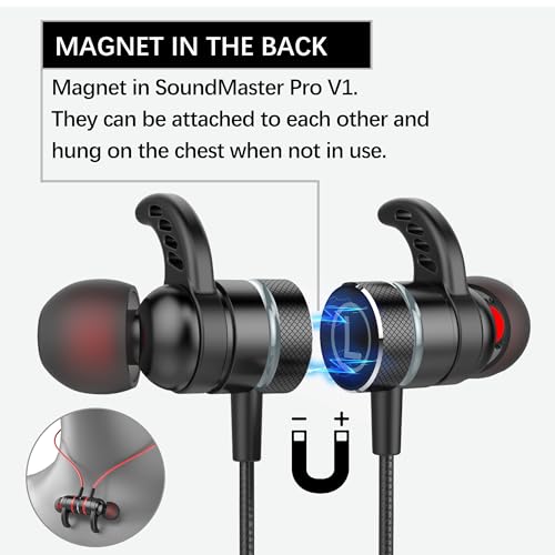 KASOTT USB C Headphone for Samsung Wired Earbuds Magnetic in-Ear Type C Earphone with Microphone Volume Control Deep Bass Stereo Noise Canceling for iPhone 17 Pro Max Air 16 16e 15 (Black, USB-C)