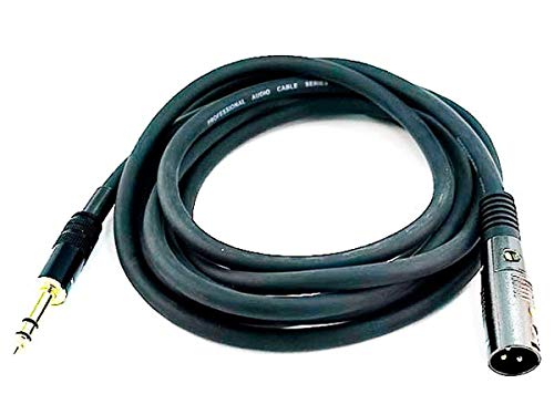 Monoprice XLR Male to 1/4-Inch TRS Male Cable - 10 Feet - Black, 16AWG, Gold Plated - Premier Series - size: 10 feet