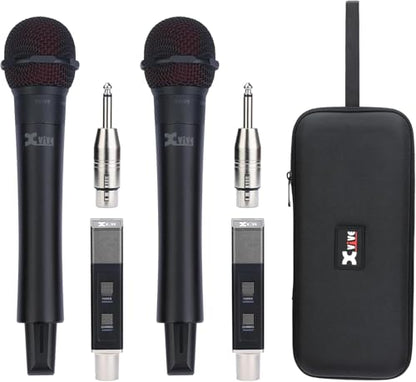 Xvive M5D Handheld Wireless Microphones System, 5.8GHz Plug-and-Play, 2 Wireles Microphone with 2 XLR Receiver, Auto Channel Scan, 24-bit/48kHz Digital Audio, for Singing, Church - style: M5D