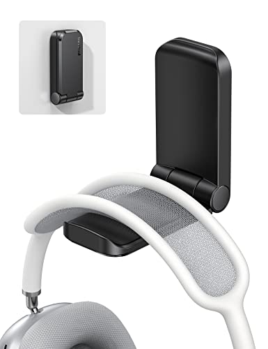 Lamicall Headphone Stand, Sticky Headset Hanger, Adhesive Headphone Holder | Headset Hook Mount Clip Under Desk, Earphone Clamp for Airpods Max, HyperX, Sennheiser, Black - style: Black - One Pack
