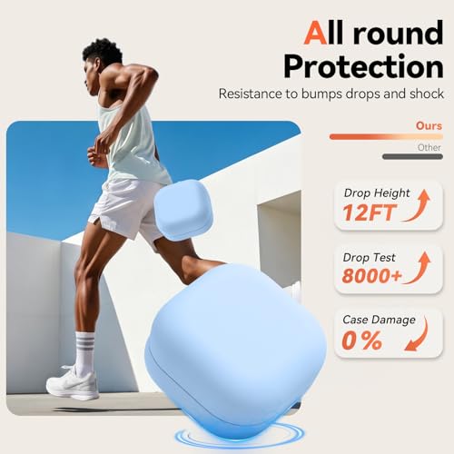 Inesore for Galaxy Buds 4 Pro & Galaxy Buds 4 Case (Sky Blue) | Skin Friendly Silicone Material, with A Multifunctional Cleaning Pen Tool and Keychain, Scratch Resistant, Slip Resistant - color: Sky Blue