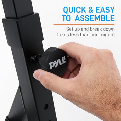 PYLE Heavy-Duty Multi-Functional Music Stand - Z Style & Portable, 2nd Tier, Height & with Adjustment, Digital Keyboard Stand, Rack Case w/Ergonomic Design, for Home Studio etc. - Pyle PKST2TZ , black - style: Two Tier