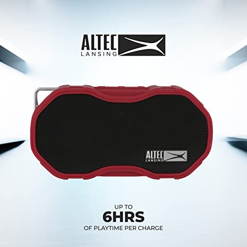 Altec Lansing - Baby Boom Waterproof Bluetooth Speaker, Wireless & Portable for Travel & Outdoor Use, Deep Bass & Loud Sound, 1 Pack (Red) - color: Red