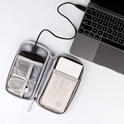 Digital Data Cable Storage Bag Waterproof U Disk Hard Drive Headset Multi-Function Storage Bag - color: Navy