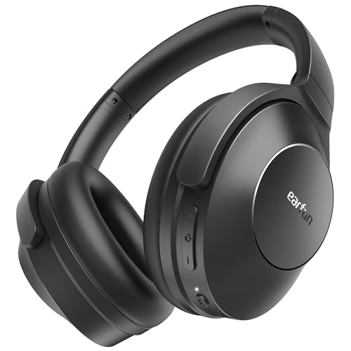 EarFun Wave Life Hybrid Active Noise Cancelling Headphones, Bluetooth 5.4 | Wireless Over Ear Headphones, 4 Mics AI Clear Call, Deep Bass, 60H Playtime, Comfortable Fit, Custom EQ Multipoint Connection