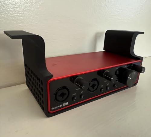 Under-Desk Mounting Bracket for Focusrite Scarlett 2i2 Gen 3 Audio Interface, Flush Mount Suit for Desk Bottom Equiped 40mm Bar, Keep Workspace Neat and Organized