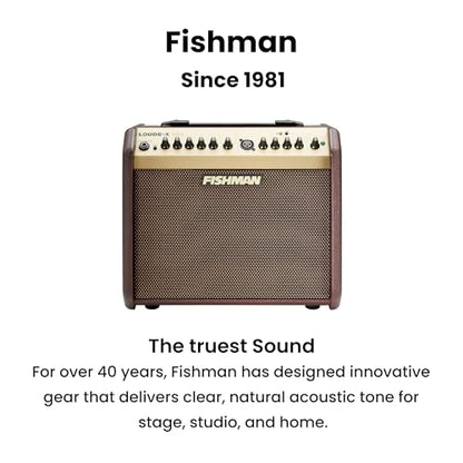 Fishman Loudbox Mini 60-Watt Acoustic Guitar Combo Amplifier Bundle with Gearlux XLR Cable, Instrument Cable, and Austin Bazaar Polishing Cloth - size: Mini 60W