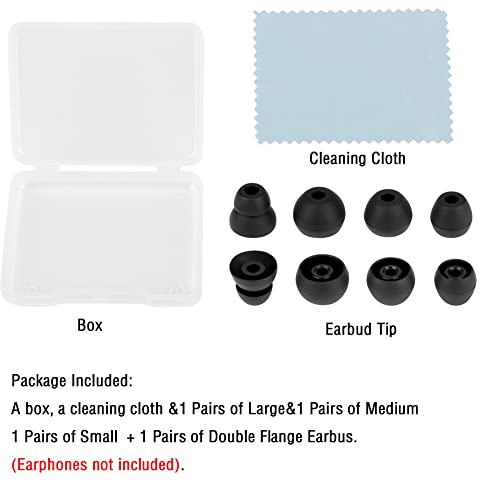 Replacement Eartips Silicone Ear Buds Tips Compatible with Powerbeats Pro Beats Wireless Earphone Headphones,Black Eartips（4 Pairs） - color: Black
