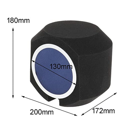 YIJU Mic Sponge Portable Vocal Booth Acoustic Wind Screen Suitable for Studio Podcasting, blue