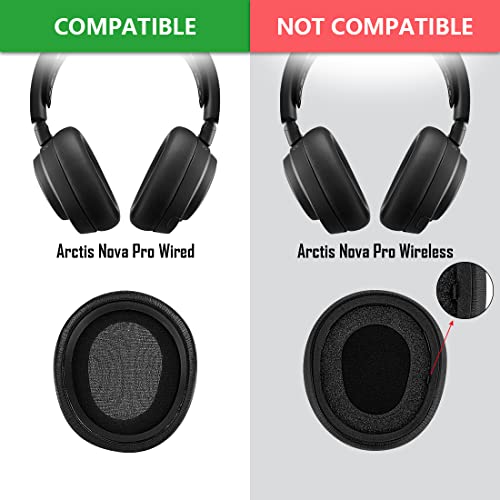 Geekria Sport Cooling-Gel Replacement Ear Pads for SteelSeries Arctis Nova Pro Wired/ Nova1/ 1P/ 1X/ Nova3/ 3P/ 3X/ Nova4/ 4P/ Nova5/ 5P/ 5X/ Nova7/ 7P/ 7X Headphones, Ear Cushions (Black) - color: Black