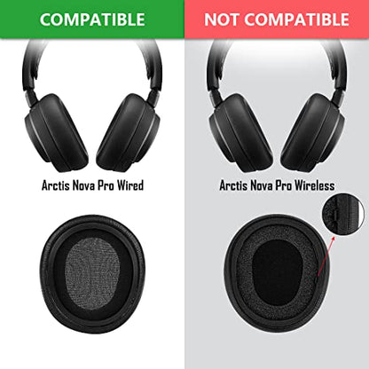 Geekria Sport Cooling-Gel Replacement Ear Pads for SteelSeries Arctis Nova Pro Wired/ Nova1/ 1P/ 1X/ Nova3/ 3P/ 3X/ Nova4/ 4P/ Nova5/ 5P/ 5X/ Nova7/ 7P/ 7X Headphones, Ear Cushions (Black) - color: Black