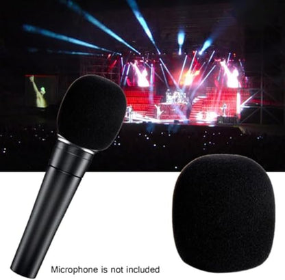 3-Pack Big Black Handheld Stage Karaoke Sponge Microphone Windscreen Wind Shield MIC Sponge Foam Cover Shield(87x80mm)