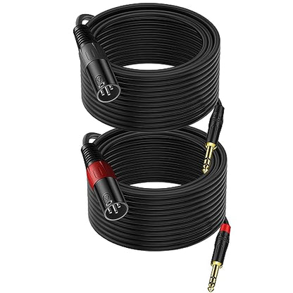 LanSenSu XLR to 1/4 TRS Stereo Adapter,XLR Male to 1/4 Inch (6.35mm) Stereo Balanced Microphone Stereo Audio Converter AdapterCable 2Pack -50ft - size: 6.35mm to XLR Male-50ft