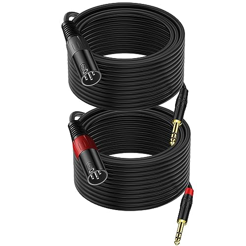 LanSenSu XLR to 1/4 TRS Stereo Adapter,XLR Male to 1/4 Inch (6.35mm) Stereo Balanced Microphone Stereo Audio Converter AdapterCable 2Pack -100ft - size: 6.35mm to XLR Male-100ft