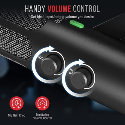 FIFINE AmpliTank Tank3 XLR/USB Podcast Dynamic Microphone for Streaming | Studio PC Streamer Mic, All Metal Built, with Mute Button, Headphone Jack, Volume Knob, for Vocal Voice Over Music Recording