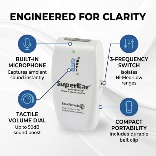 SuperEar SE9000HP - Hearing Amplifier, Sound Listening, Personal Headphones