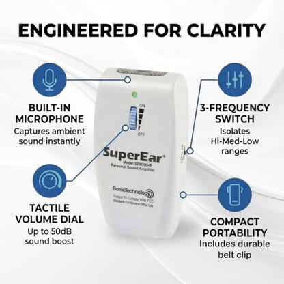 SuperEar SE9000HP - Hearing Amplifier, Sound Listening, Personal Headphones