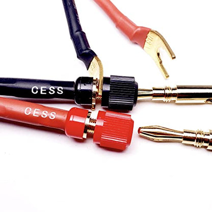 CNCESS Speakon Plug to Female Banana Jack Speaker Cable, 2 Pack | Binding post, Accept Banana Plug, Spade Fork, Bare Wire