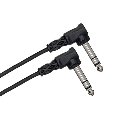 Hosa CSS-110RR Balanced Interconnect, Right-angle 1/4" TRS to Same, 10 Feet - size: 10 feet, style: CSS-110RR