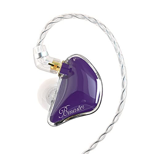 BASN Bmaster Triple Drivers in Ear Monitor Headphone with Two Detachable Cables Fit in Ear Suitable for Audio Engineer, Musician (Purple) - color: Purple