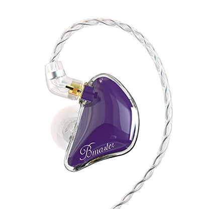 BASN Bmaster Triple Drivers in Ear Monitor Headphone with Two Detachable Cables Fit in Ear Suitable for Audio Engineer, Musician (Purple) - color: Purple