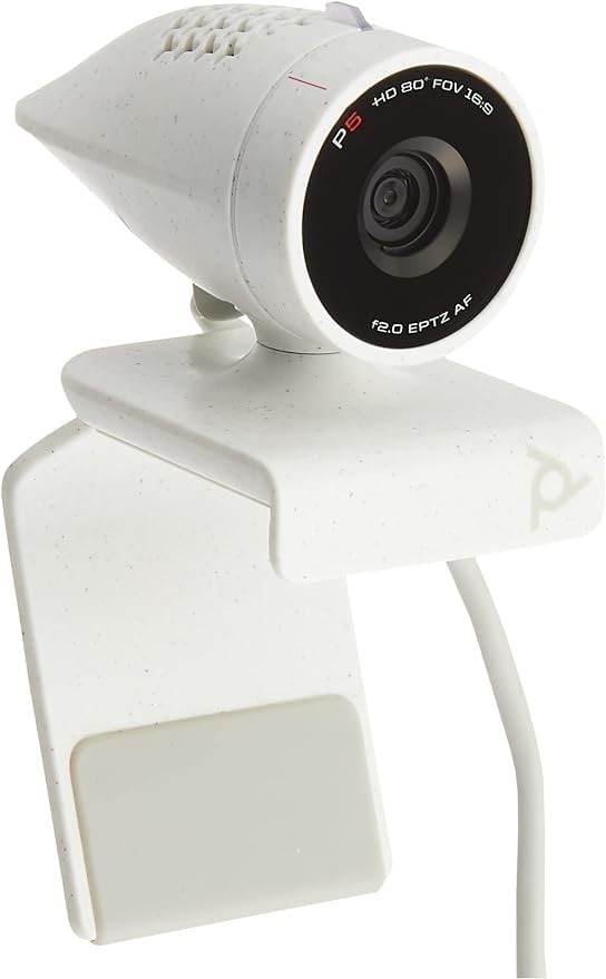 Plantronics Poly - Studio P5 Webcam with Blackwire 3210 Headset Kit Polycom - 1080p HD Professional Video Conferencing Camera & Single-Ear Wired Headset USB-A - Certified for Zoom & Teams