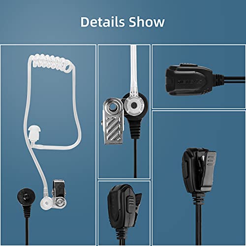 Retevis Walkie Talkie Earpiece, for RT22/RT68/RT21/H777/RT19/RT15 | Acoustic Tube, Coil, Compatible with Pxton, Baofeng, Kenwood 2 Way Radio, Security Walkie Talkie Headset(6 Pack)