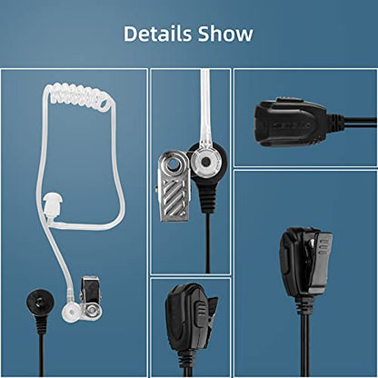 Retevis Walkie Talkie Earpiece, for RT22/RT68/RT21/H777/RT19/RT15 | Acoustic Tube, Coil, Compatible with Pxton, Baofeng, Kenwood 2 Way Radio, Security Walkie Talkie Headset(6 Pack)