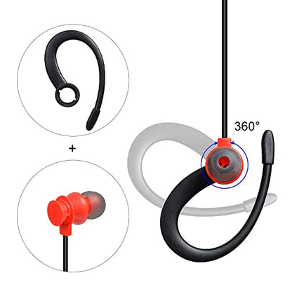 UAYESOK 2 Pin Walkie Talkie Earpiece with Mic for Motorola, 2 Pack | G Shape Headset, For CP110 CP185 CP200 CP200D CLS1110 CLS1410 DTR550 DTR650 RDU2020 SP50 P200, Yaesu FT-65R