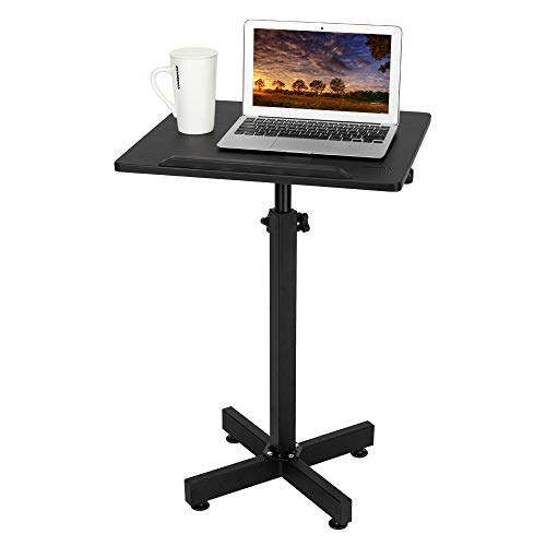 Bonnlo Classic Lectern Podium Stand, Height Adjustable Mobile Podium, Multi-Purpose Tabletop for Speech, Lecture, Church, Reading or Laptop Desk with Edge Stopper, Black