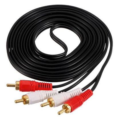 MECCANIXITY 10ft RCA Cable, 2RCA Male to 2RCA Male Audio Video Speaker Cable for Subwoofer Amplifier Home Theater DVD TV - size: 10ft, style: 2RCA Male to 2RCA Male
