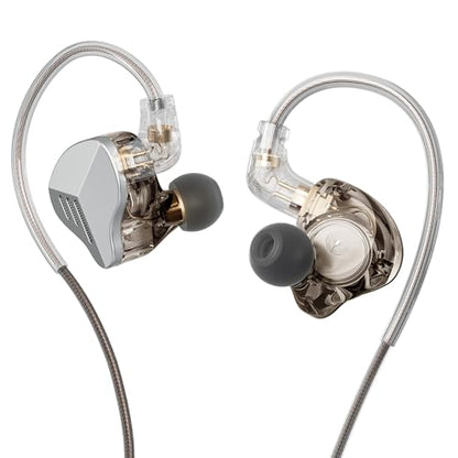 A20PRO IEM Earbuds, 1DD+1BA Hybrid in Ear Monitor Headphones, HiFi Wired Earphones with Deep Bass & Clear Vocals, Noise Isolating IEM for Musicians, Gaming & Studio (No Mic) - color: sliver