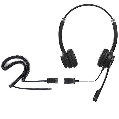 IPD IPH-255 Phone Headset with Noise Cancelling Microhone for Office and Call Center- Comapatible with Polycom VVX,Aastra,Avaya Digital, Nortel, Samsung,Mitel landline Phones | Office and Call Center, Compatible with Polycom VVX, Aastra, Avaya Digital, No
