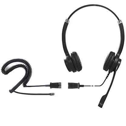 IPD IPH-255 Phone Headset with Noise Cancelling Microhone for Office and Call Center- Comapatible with Polycom VVX,Aastra,Avaya Digital, Nortel, Samsung,Mitel landline Phones | Office and Call Center, Compatible with Polycom VVX, Aastra, Avaya Digital, No