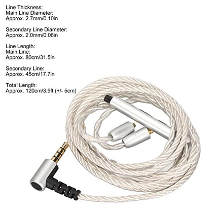 Earphone Wired Replacement Upgrade Cable,Silver Plated Copper 184 Core Headphone Upgrade Cable,Suitable for MMCX Interface Headphones SE846 SE535
