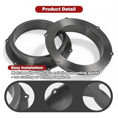 Audio Speaker Mounting Spacer, 2PCS Car Audio Mounting Spacer Ring Bracket Kit Speaker Sealing Gaskets Replacement for Front Door 2007‑2011