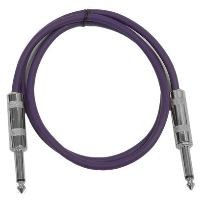 Seismic Audio - SASTSX-2 (6 Pack) - 2 Foot TS 1/4" Guitar, Instrument, or Patch Cables Purple - color: Purple, size: 2 Foot