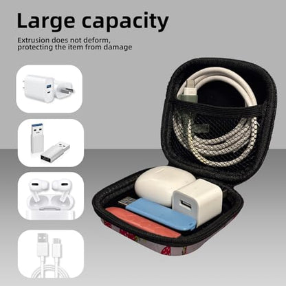 Square Data Cable Earbud Charger Coin Storage Bag Shockproof and Drop-Proof EVA Material Compatible with AirPod(Cute Strawberry) - color: Cute Strawberry
