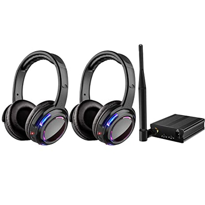 Professional Silent Disco LED Wireless Headphones and RF LED Silent Disco Earphones for iPod MP3 DJ Music Pary Club (30 led Headphone + 2 Transmitter) - color: 30 led headphone + 2 transmitter