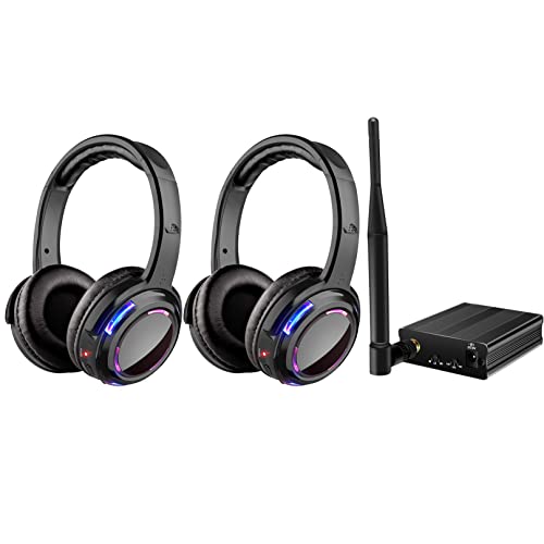 Professional Silent Disco LED Wireless Headphones and RF LED Silent Disco Earphones for iPod MP3 DJ Music Pary Club (30 led Headphone + 2 Transmitter) - color: 30 led headphone + 2 transmitter